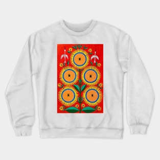 Maria Prymachenko, Sunflower with Bees, Famous Ukrainian Artist, Ukrainian Gift, Ukrainian Folk Art Crewneck Sweatshirt